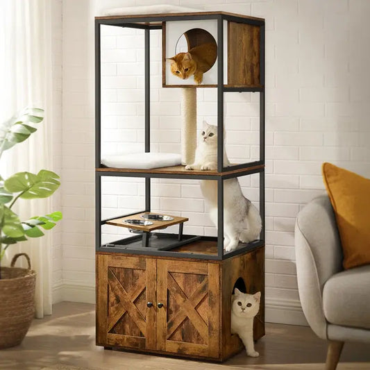 Why Your Pet Deserves a 58 Pet Condo with Litter Box, Elevated Bowls, and Cozy Perch!