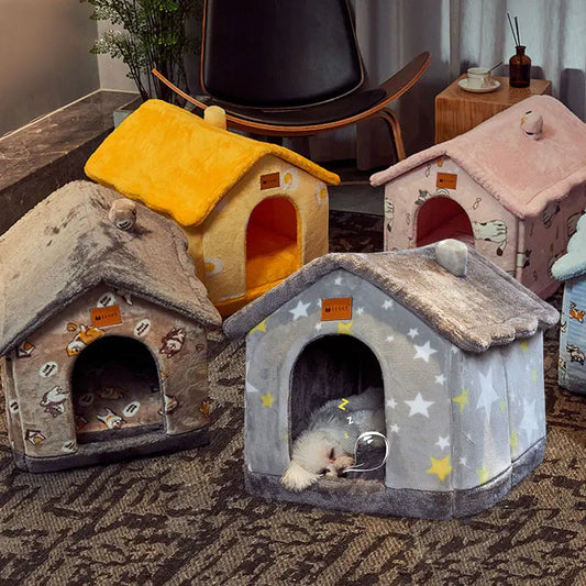 Transform Your Pet's Winter with Our Foldable Pet Villa!