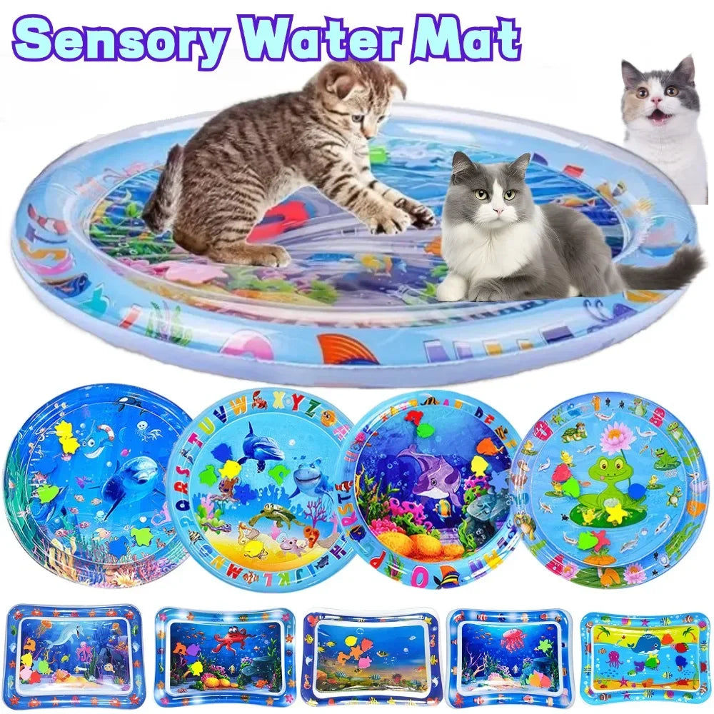 Thickened Sensory Water Mat: Cooling Play for Cats & Pets